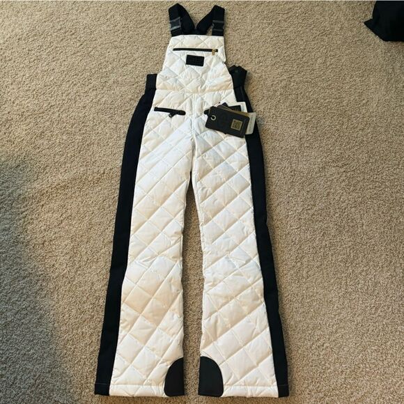 Goldbergh Agnes Cecile Ski Bibs Pants Salopettes White Black NWT US 4 - Picture 8 of 10